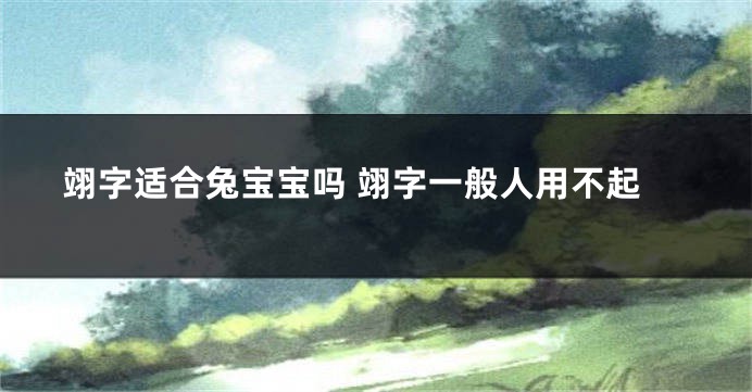 翊字适合兔宝宝吗 翊字一般人用不起