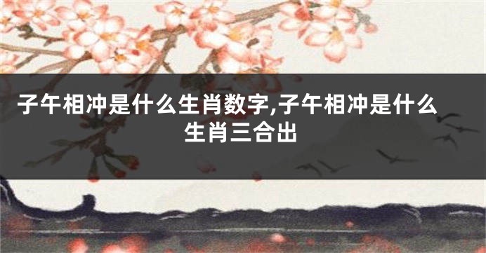子午相冲是什么生肖数字,子午相冲是什么生肖三合出