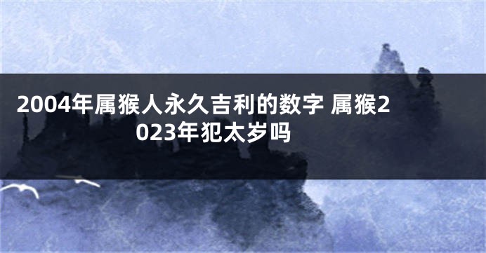 2004年属猴人永久吉利的数字 属猴2023年犯太岁吗 