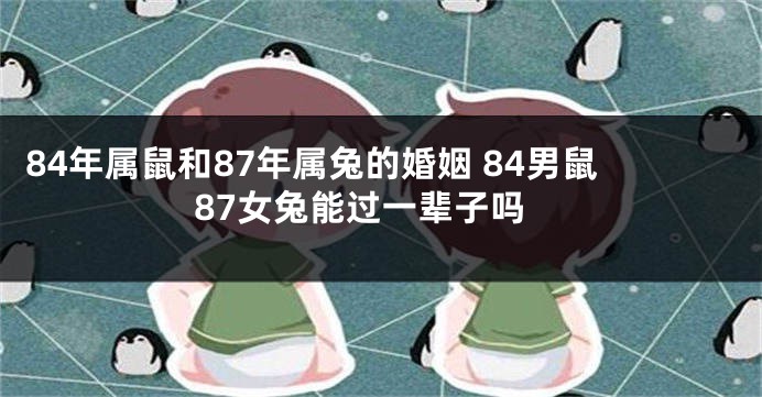 84年属鼠和87年属兔的婚姻 84男鼠87女兔能过一辈子吗