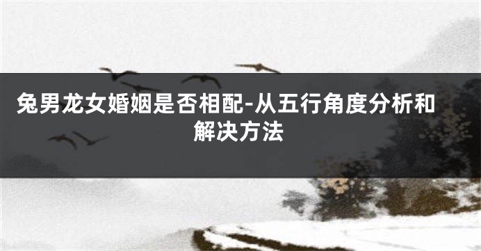 兔男龙女婚姻是否相配-从五行角度分析和解决方法