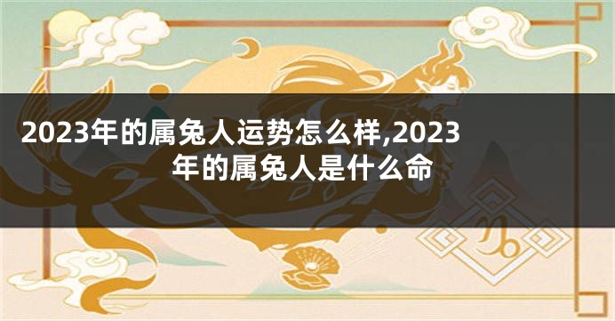 2023年的属兔人运势怎么样,2023年的属兔人是什么命