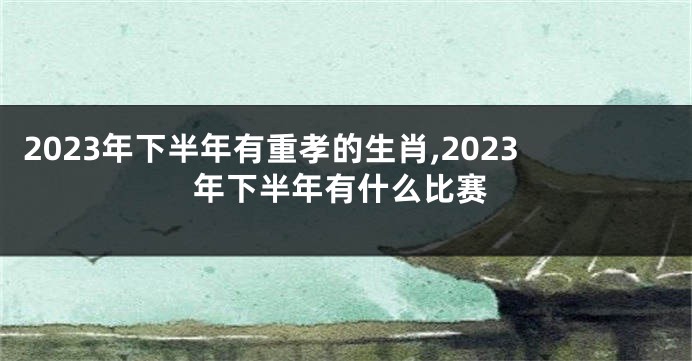 2023年下半年有重孝的生肖,2023年下半年有什么比赛