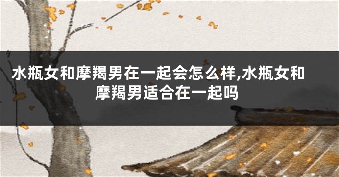 水瓶女和摩羯男在一起会怎么样,水瓶女和摩羯男适合在一起吗