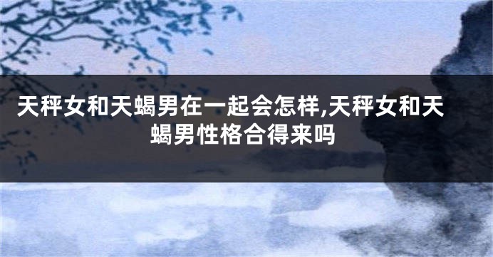 天秤女和天蝎男在一起会怎样,天秤女和天蝎男性格合得来吗