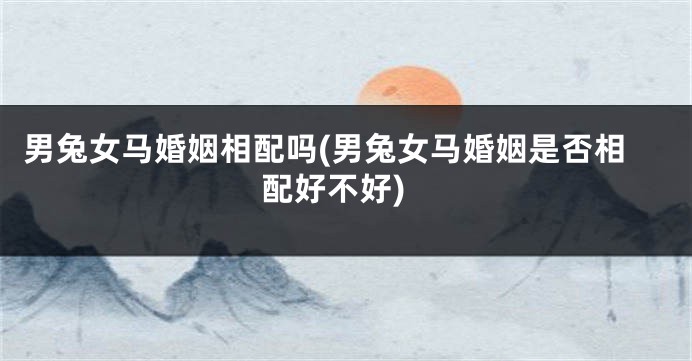 男兔女马婚姻相配吗(男兔女马婚姻是否相配好不好)