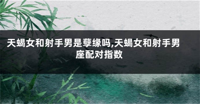 天蝎女和射手男是孽缘吗,天蝎女和射手男座配对指数