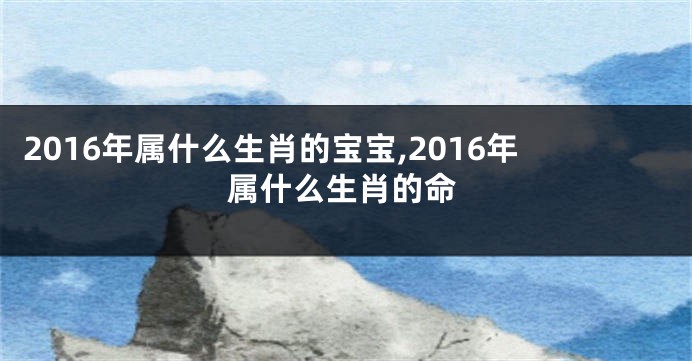 2016年属什么生肖的宝宝,2016年属什么生肖的命
