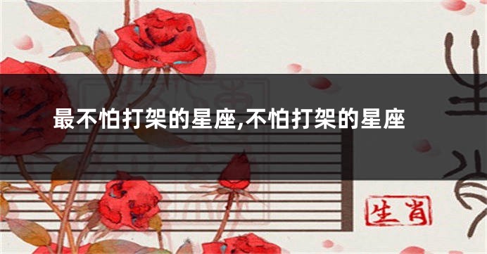 最不怕打架的星座,不怕打架的星座