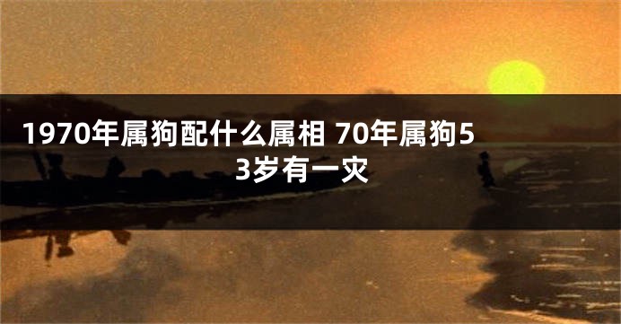 1970年属狗配什么属相 70年属狗53岁有一灾