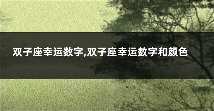 双子座幸运数字,双子座幸运数字和颜色